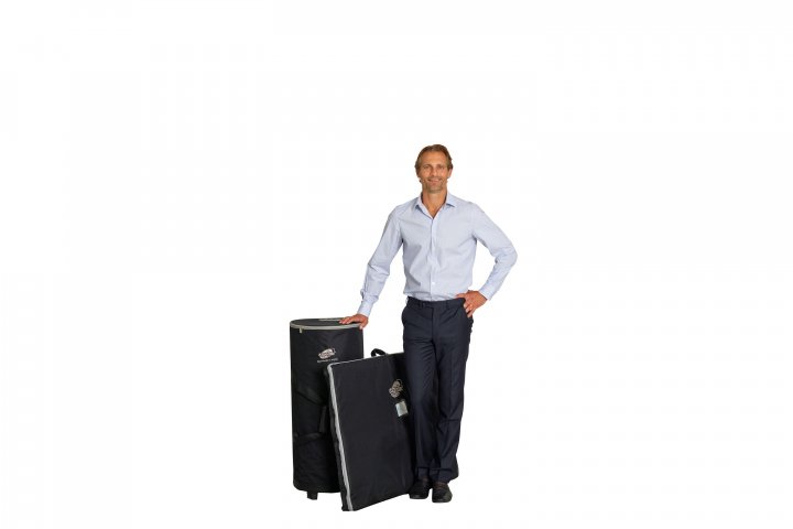 Expolinc Beispielstand Kombination 2x3 mit Flat Side, Stand Up, Flat Base - Transport